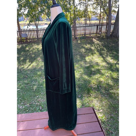 Velvet Green Long Duster Cardigan With Pockets Womens 2XL 95% Polyester 5% Elast - Picture 4 of 9